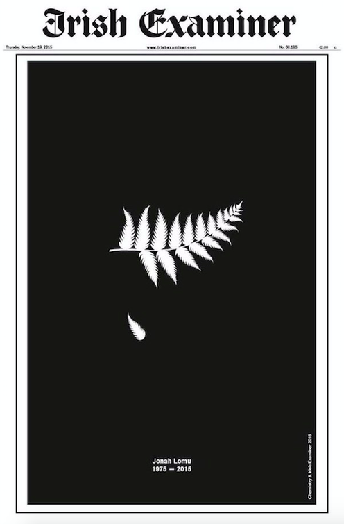 MarioMelchiot's tweet photo. Brilliant tribute to Jonah Lomu from the Irish Examiner today #mmlove https://t.co/V6ZdZbP2KT