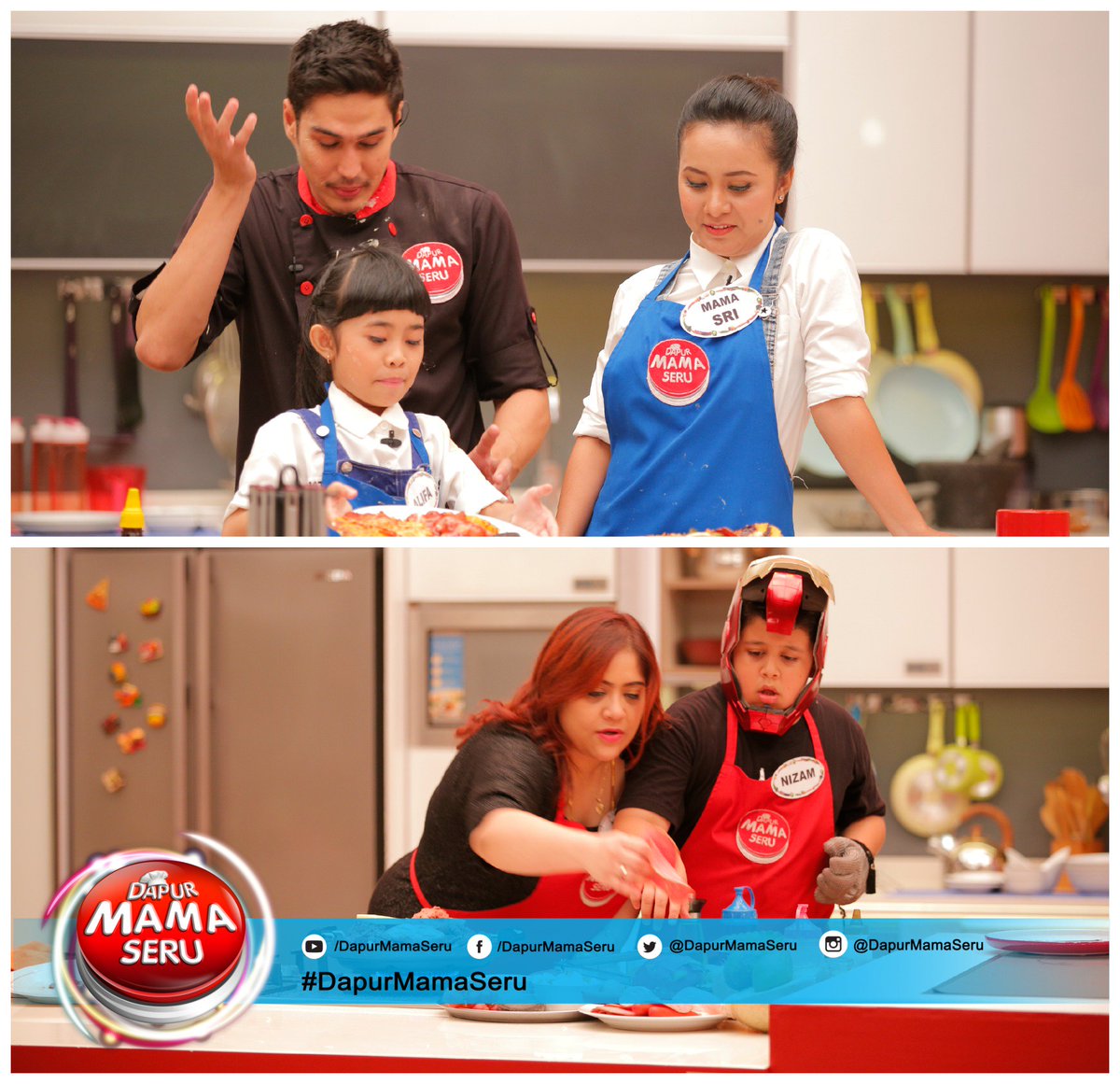 DapurPanik's tweet photo. Ntn @alifaazaralubis &amp; Mama Sri VS Nizam &amp; Mama Reshma Minggu 22 Nov'15 jam 11 siang #DapurMamaSeru @whatsonANTV https://t.co/32orYDJ0m1