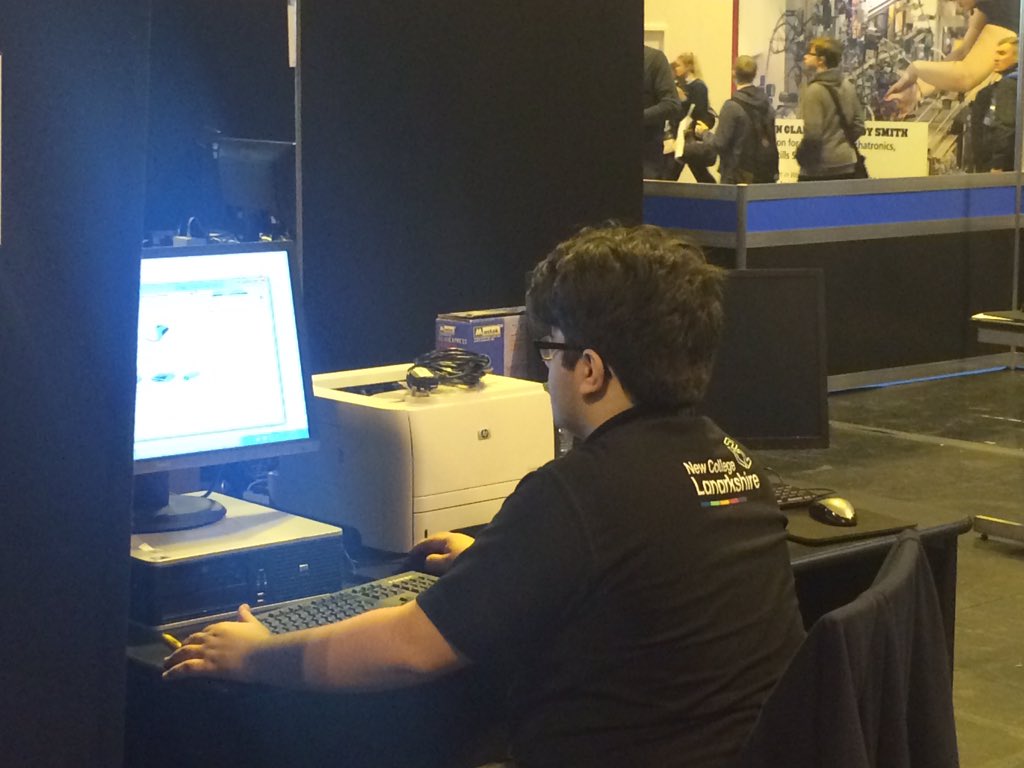 NCLanarkshire's tweet photo. Alistair Robertson in the IT technician competition @SkillsShow #OneMoreTimeNCL https://t.co/h1GLVmYW9X