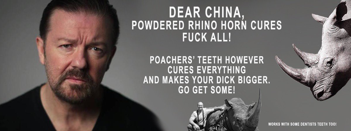 _AnimalAdvocate's tweet photo. To all the #TrophyHunting scumbags out there,
@RickyGervais has got a little #TruthBomb for you.
#BanTrophyHunting https://t.co/pIMuuOR1GP