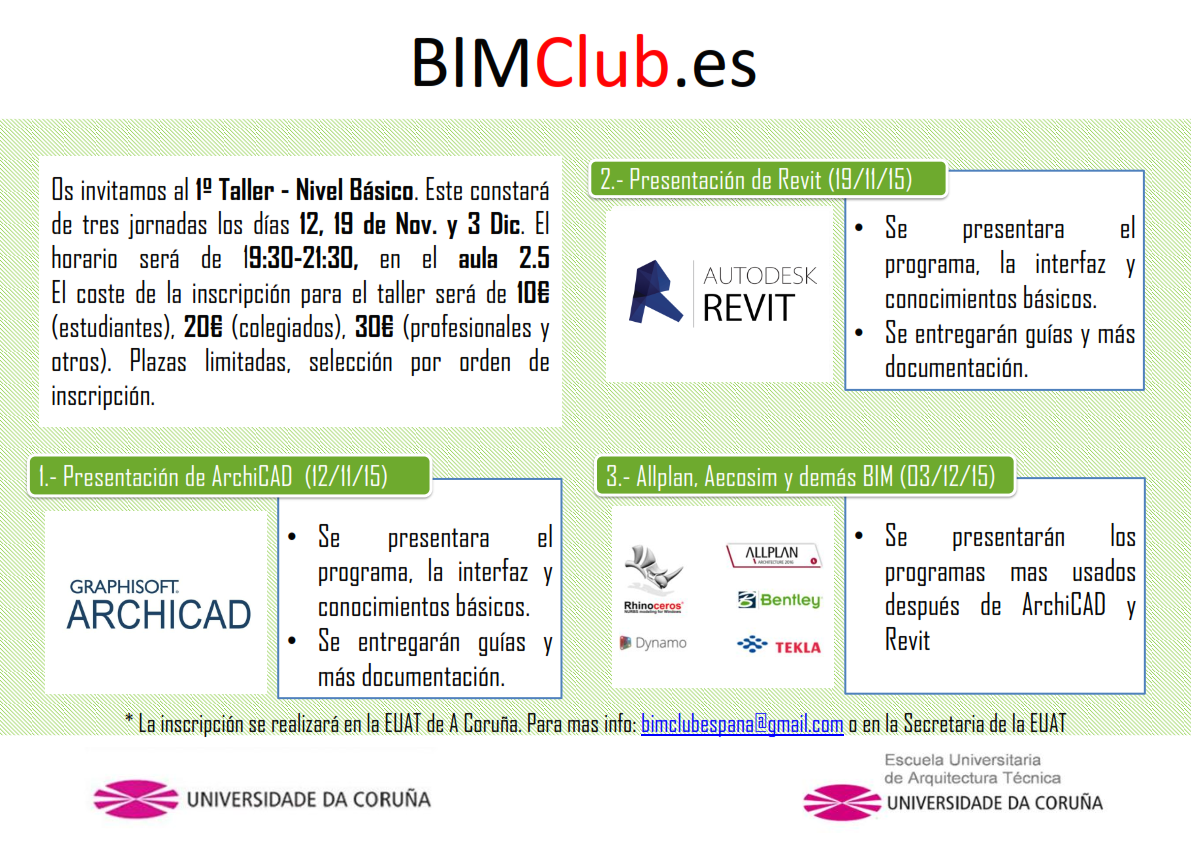 BIMClub_es's tweet photo. Hoy a las 19:30, continúa el taller #BIM en el aula 2.5 de la #EUAT con @JmanueL_gA,@JoseRomero_Fdez y Pablo Freiría https://t.co/I0aHbZ3Cv0