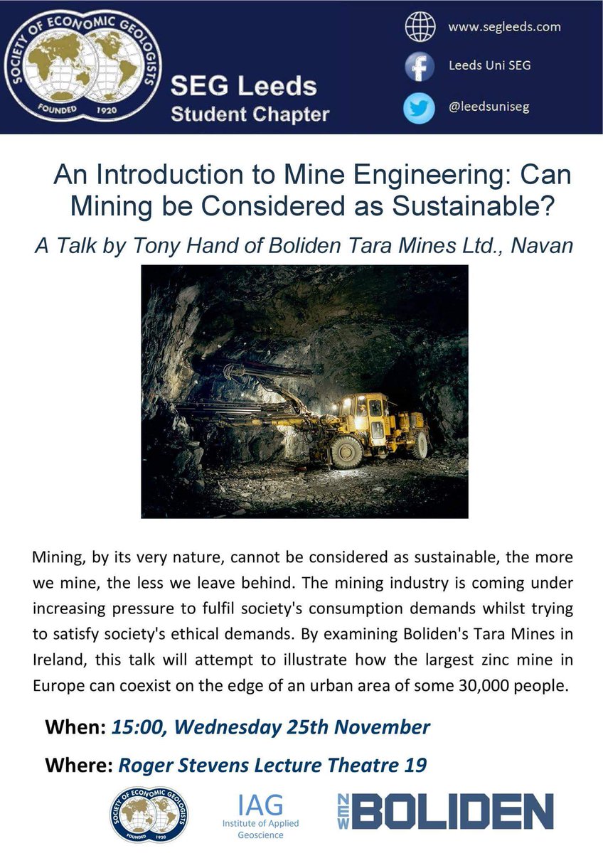 Tony Hand is flying in from Ireland next Wednesday to speak about his thoughts on sustainable mining- don't miss it!