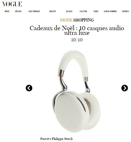 themessengersfr's tweet photo. Le #Parrot #Zik2 dans les cadeaux de Noël de @VogueParis : https://t.co/BGqQD3P4CE https://t.co/p9xc2IjQhm