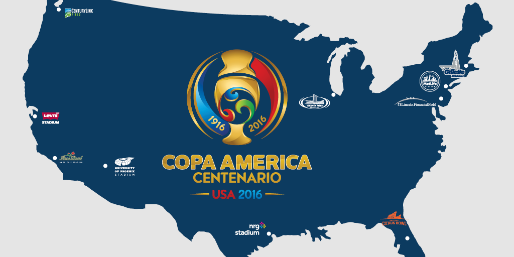 USMNT's tweet photo. DYK the venues for Copa America 2016 were just announced- https://t.co/15u8JpKoIH

Follow them on Twitter at @CA2016 https://t.co/CJaXOTwIUv