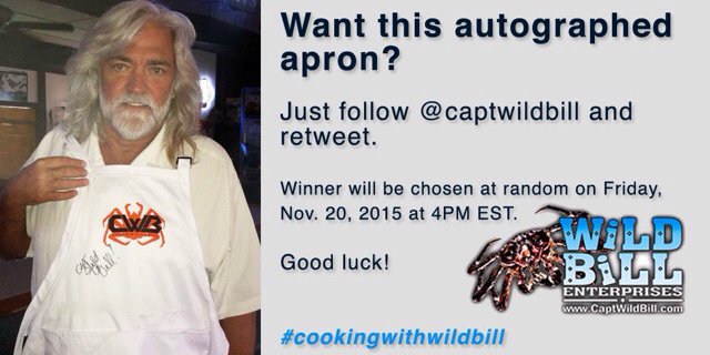 captwildbill's tweet image. What's cookin? Follow and retweet for your chance to win. #cookingwithwildbill