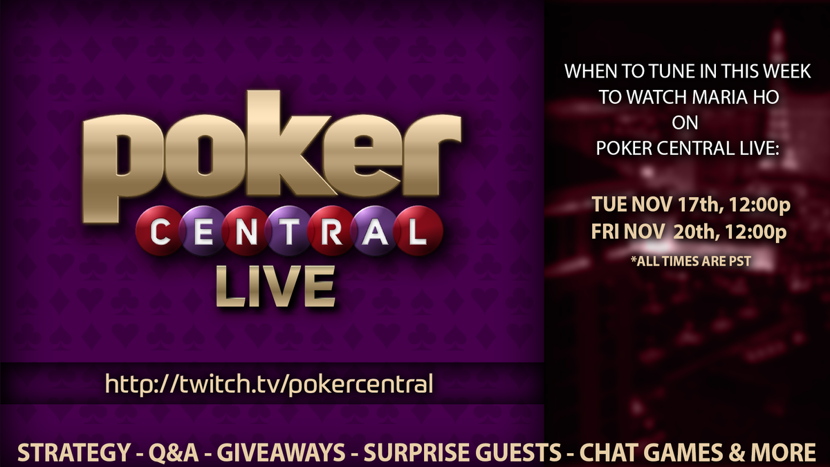 PokerGOTour's tweet photo. Want pro strategy &amp; live online poker? Stay tuned for #PokerCentral Live with @MariaHo https://t.co/BIeBzzNwSL https://t.co/BEyxN6QcdF