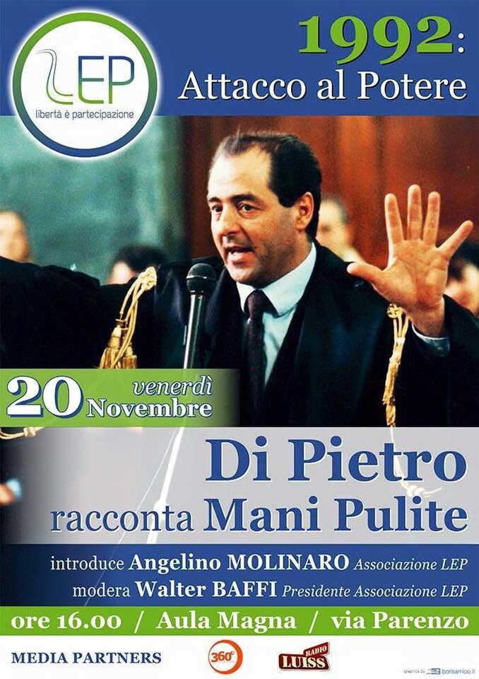 LEP_OFFICIAL's tweet photo. Vi aspettiamo domani con l'On. @DiPietroAnt in @UniLUISS Aula Magna Via Parenzo, ore 16!
#DiPietroLuiss #LuissLep https://t.co/kjWvXwbx6S