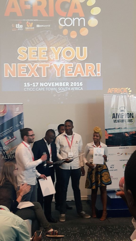 rabiraz's tweet photo. The 3 winners of the #VentureBusSA during this #AfricaCom2015. #AfricaFutureIsNow #AfricaFutureIsTech @AllAboutCom https://t.co/lCZa9peRfl