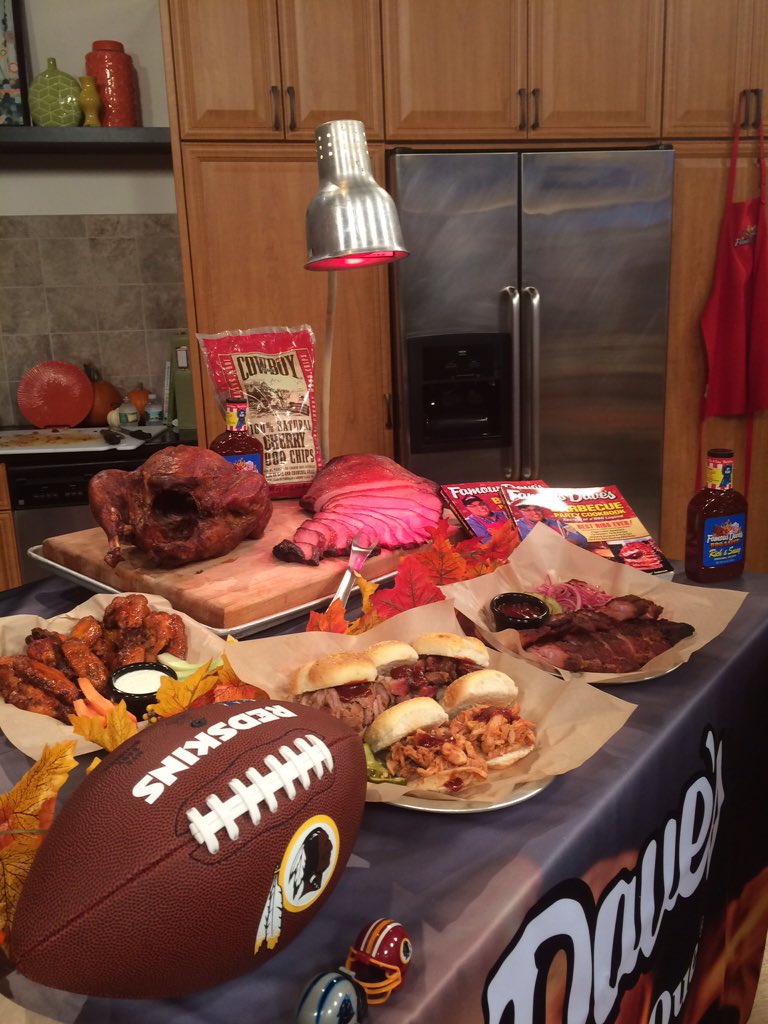 FamousDavesMD's tweet photo. We had a great morning on @greatdaywash with @chrislearynow sharing our #BBQ &amp; #HappyHour specials! #GDW https://t.co/7hgCW4d16X