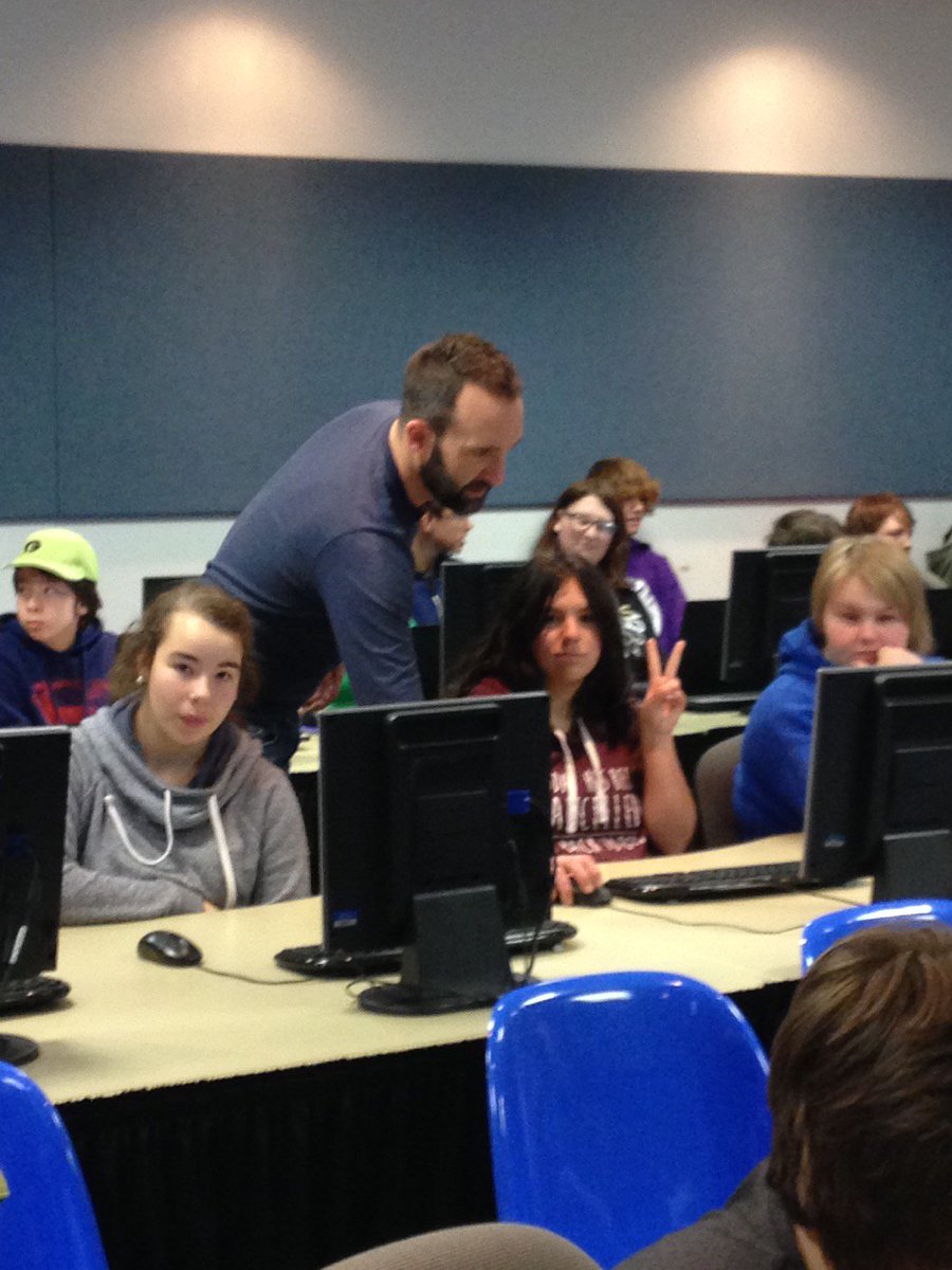 IMpact Expo day 2!  Jr. High students from Eastern PEI with Fred Irving in "Gameforce" session.