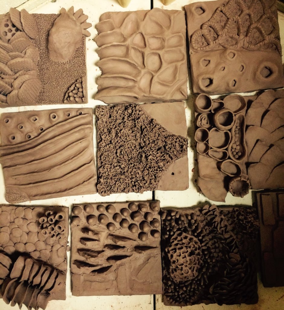 jordanartroom's tweet image. Kiln is loaded with relief tiles from our macro-inspired ceramic installation project #reliefflow