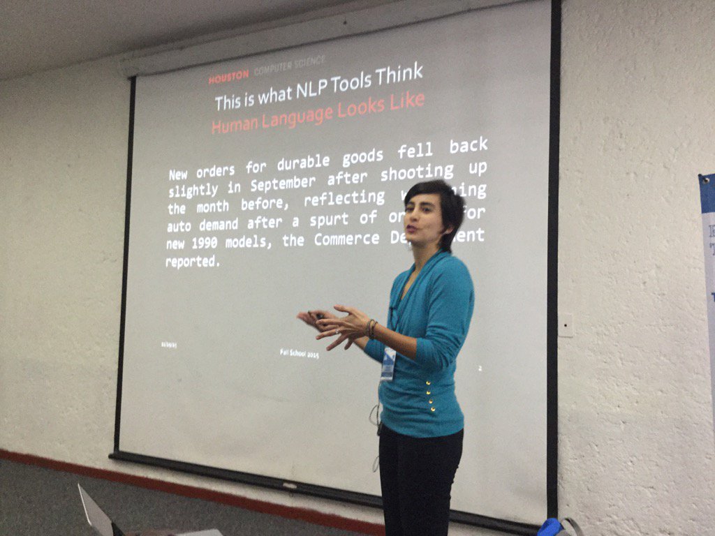 Iniciando tutorial de Dra. Thamar Solorio sobre "NLP con mezcla de idiomas" <a href="/RedTTL/">Red TTL</a> #nlp #inaoe