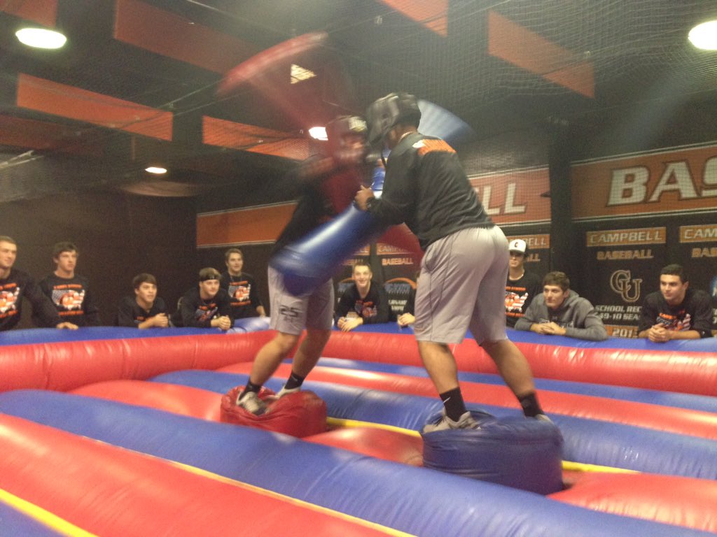 JHaire03's tweet image. A little hand to hand combat kicks off day 4 of @GoCamelsBSB #CSC15! Yost defeats Lopez in the finals! #winningBelts