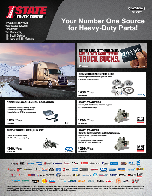 IStateSiouxCity's tweet photo. Is your truck ready for the winter season? I-State has great deals on truck parts to prep your truck for the cold! https://t.co/jqU87oDKDO