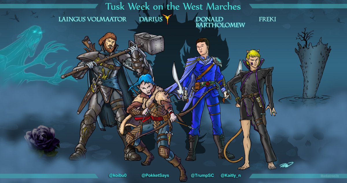 markatron2k's tweet image. Week 28 of the West Marches @Silent0siris the crew @koibu0 @Pokketsays @TrumpSC @kaitly_n Thanks for the show!