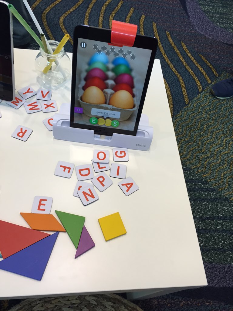 Playing with technology at #naeycAC. Come try Osmo Letters and other tools. #TechEarlyYears