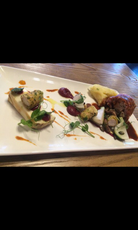 paddy29539838's tweet photo. Rabbit wrapped in smoked bacon celaric beetroot roast baby turnip @JustcallmeLette @LeSousChef @little_cress https://t.co/AxYj1ucGSk