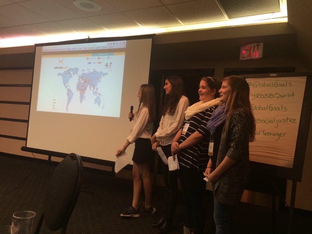 MsJPlens's tweet photo. #YRDSBQuest Canadian &amp; Dutch students show the power of #studentvoice &amp; moving beyond the classroom @HaydenHuskies https://t.co/CjSub3T3nJ