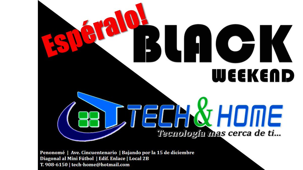 TechAndHome's tweet photo. Pronto #blackfriday #blackweekend en #TechAndHome #penonome
ESPÉRALO!!!!!! https://t.co/csDb4SFUjN