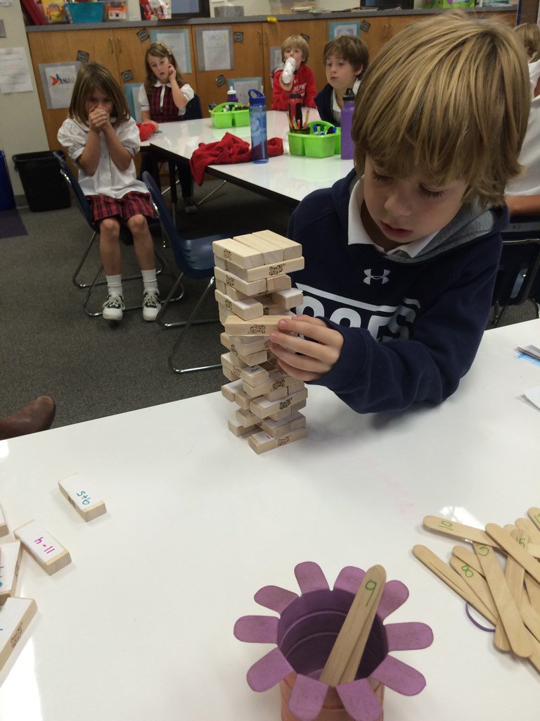 KBush_gses's tweet photo. 2B practices math facts with Jenga! This is serious business :) @gsesdallas https://t.co/8ELaATvT9A