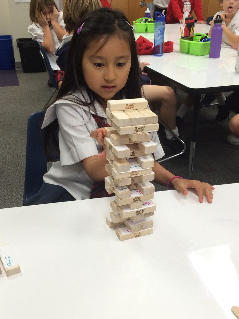 KBush_gses's tweet photo. 2B practices math facts with Jenga! This is serious business :) @gsesdallas https://t.co/8ELaATvT9A
