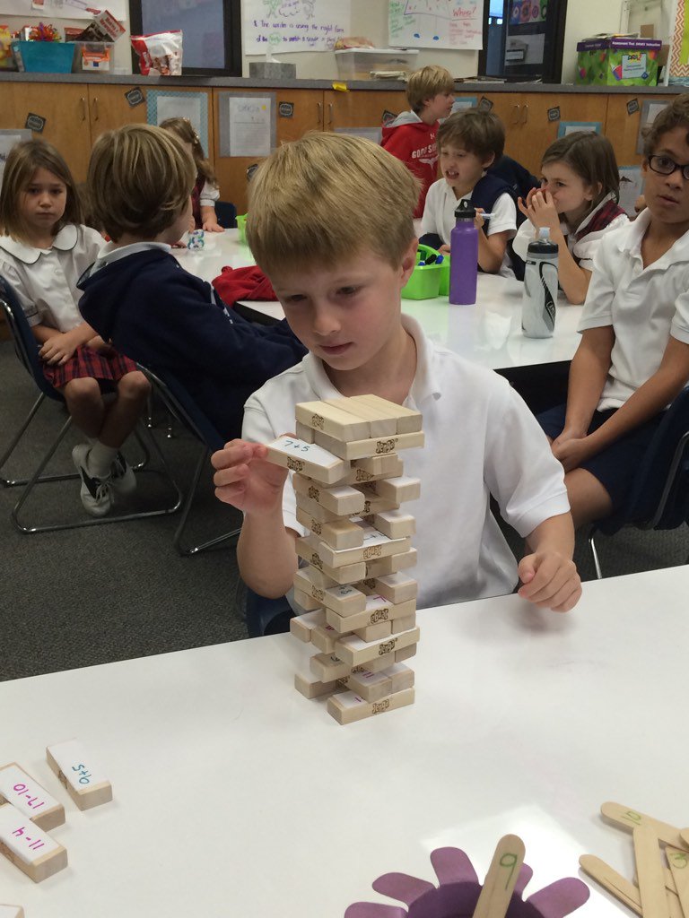 KBush_gses's tweet photo. 2B practices math facts with Jenga! This is serious business :) @gsesdallas https://t.co/8ELaATvT9A