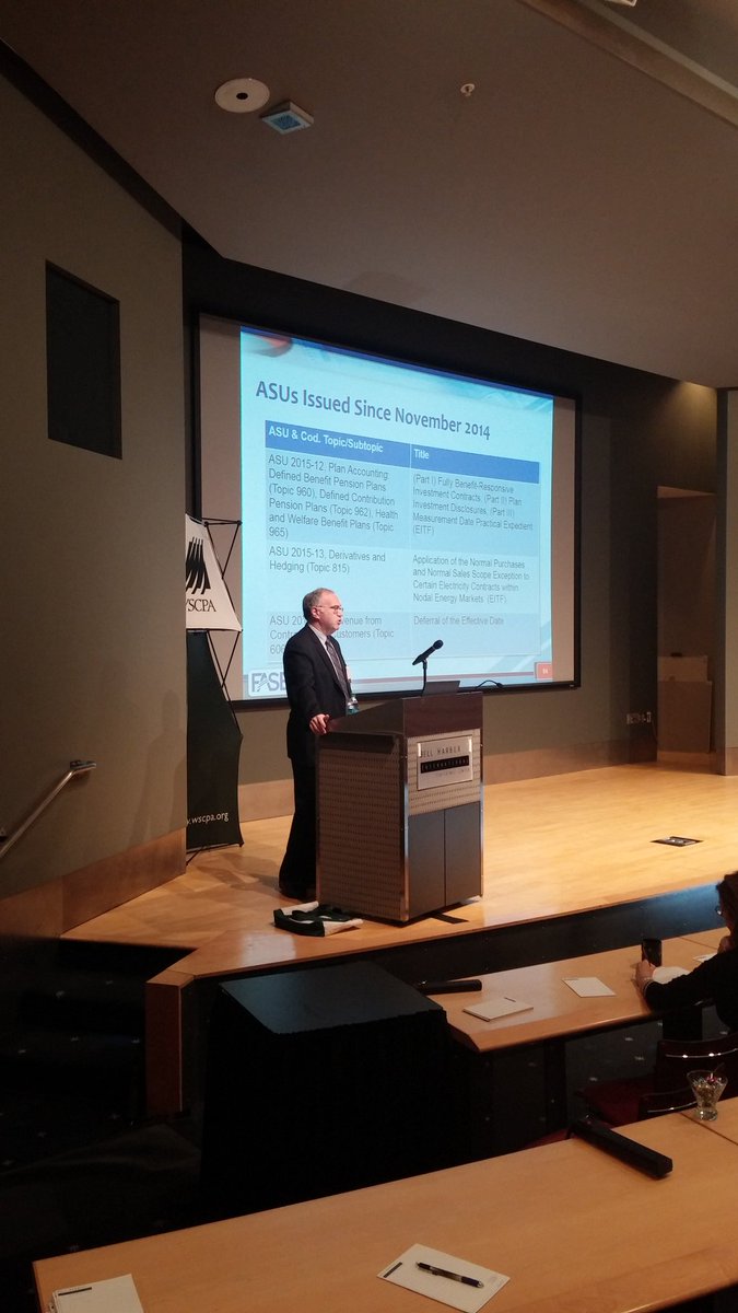 HaydenCPA's tweet photo. Jeffrey Mechanick of @FAFNorwalk discussing FASB update at @wscpa NFP conference.  Waxing eloquent as always. https://t.co/aRLjpo3VxF