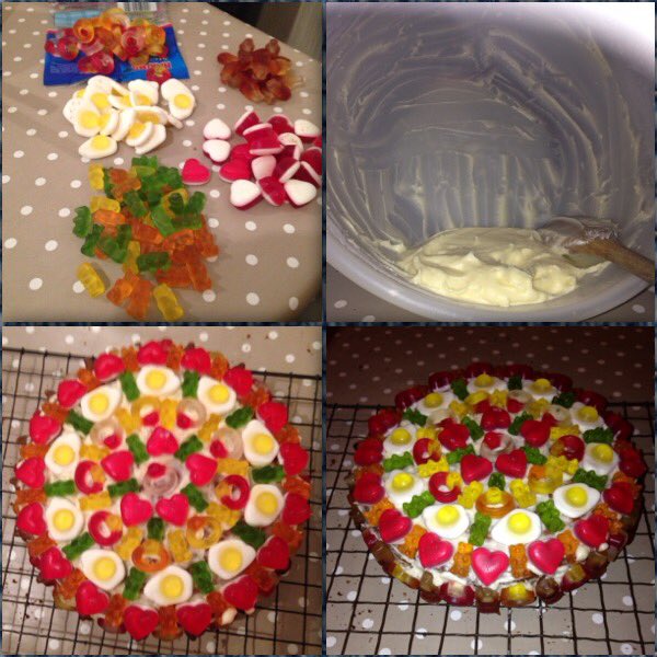 nicole_johno92's tweet photo. hes spoilt!! his favourite cake and sweets!!! #bestgirlfriendever #haribo #victoriasponge #2morrownight #couple https://t.co/uCuP3zt1Fv