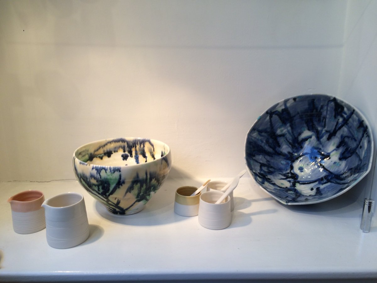 LaneHouseArts's tweet photo. Beautiful Tide paintings by Beryl Robinson in Seductive Colour show &amp; ceramics by #JaniceTchalenko @ltaylorceramics https://t.co/wI41pkcueH
