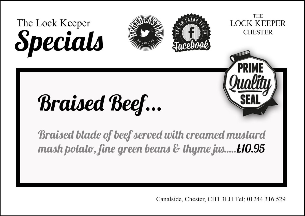 LockKeeperBar's tweet photo. Hungry? There is a perfect dish to satisfy your appetite... Braised shoulder of Beef @LockKeeperBar #chestertweets https://t.co/4IgB9QBpYM