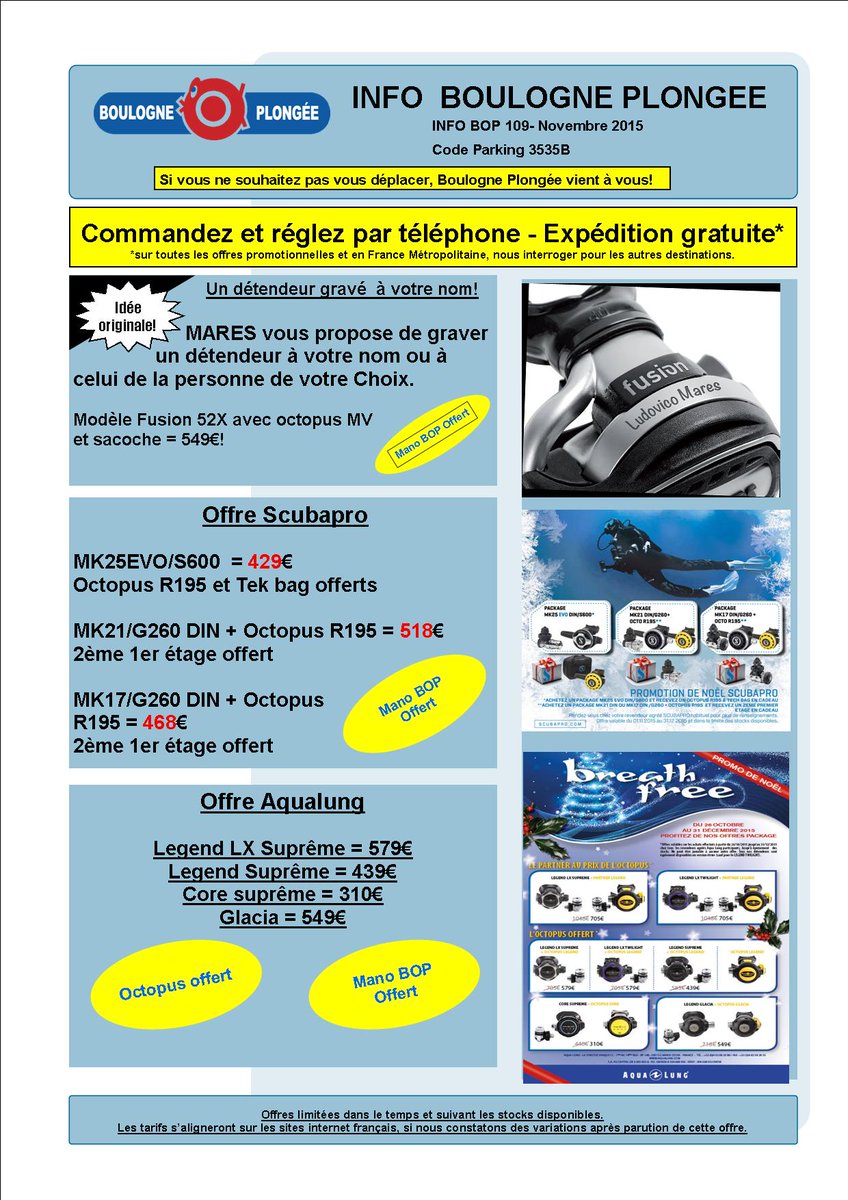 Info BOP 109 : Des détendeurs sous le sapin ! Offre promo en livraison gratuite !