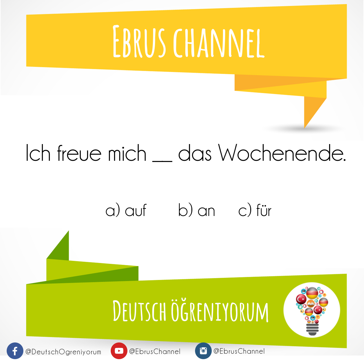 EbrusChannel's tweet photo. Hafta sonu için sabırsızlanıyorum :)
#EbrusChannel #Deutsch #Almanca #ders #okul #kelime #kurs #üniversite #öğren https://t.co/oaPL7iy85H