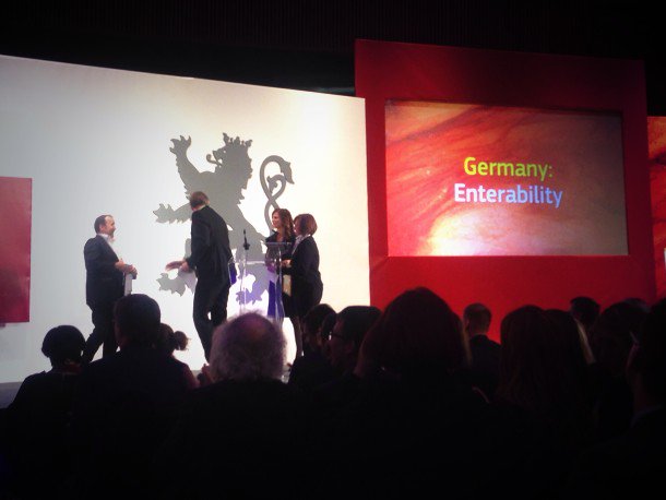 EEPA_EU's tweet photo. "Aaah!" 🎉 #Germany's @enterability wins the Responsibility &amp; Inclusive Entrepreneurship category! #EEPAs #euSMEwk15 https://t.co/wNlsk8oNe0