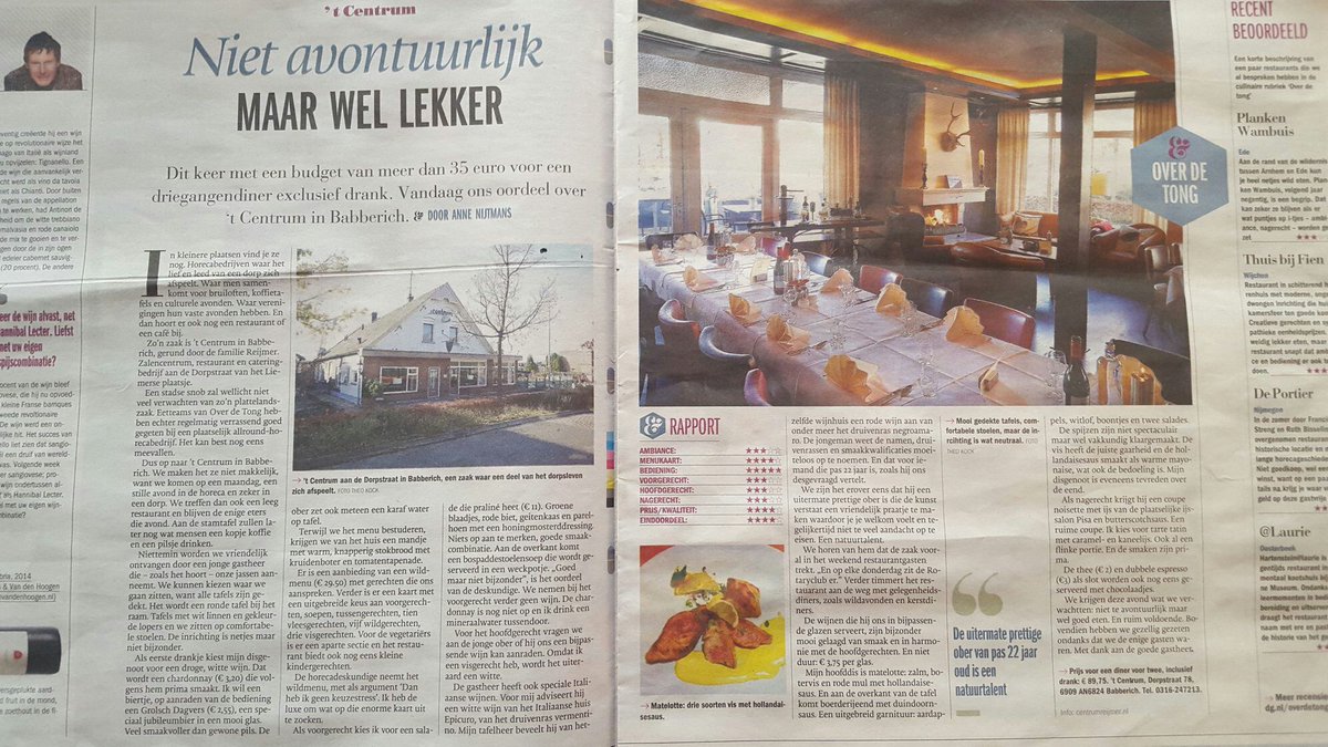 Mooie recensie in de gelderlander. 
SUPER TROTS op ons team.TOP