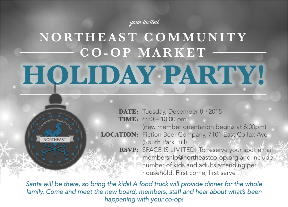 ATTN: Members, join us for a holiday party, Tues Dec 8th from 6:30pm at @FictionBeer, see you there!