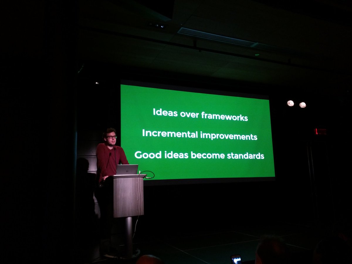 nodenow's tweet image. Brilliant presentation on the future of the #javascript ecosystem at #JSOpenMTL by marekweb