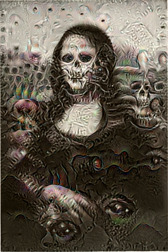 quasimondo's tweet photo. I know, I know - everybody hates DeepDream. Which is why this is called #DeepNightmare using my cover art classifier https://t.co/XSu7otk1Ef