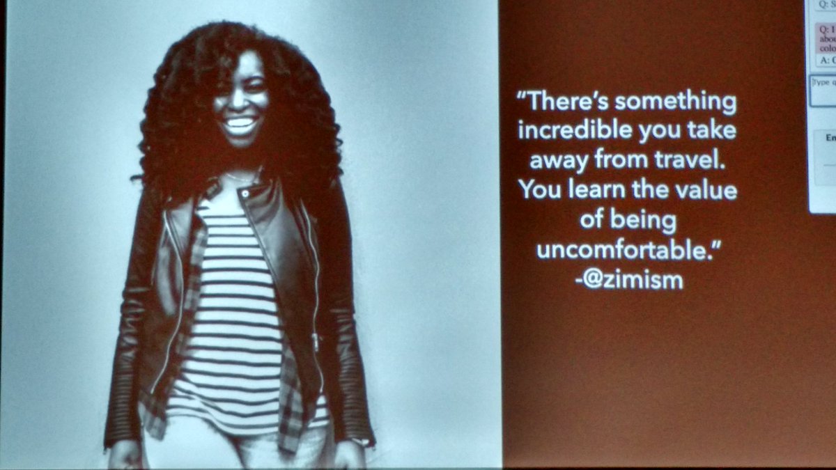 kim_priebe's tweet photo. @NCSUStudyAbroad chatting with Zim, founder of Travel Noire. #E2EConference #PackAbroad https://t.co/q8Ks8kJqko