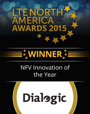 Dialogic's tweet image. Dialogic wins #NFV Innovation of the Year award for #PowerMediaXMS #MRF #MRB from #LTENA: dlgc.co/1j9vy3T