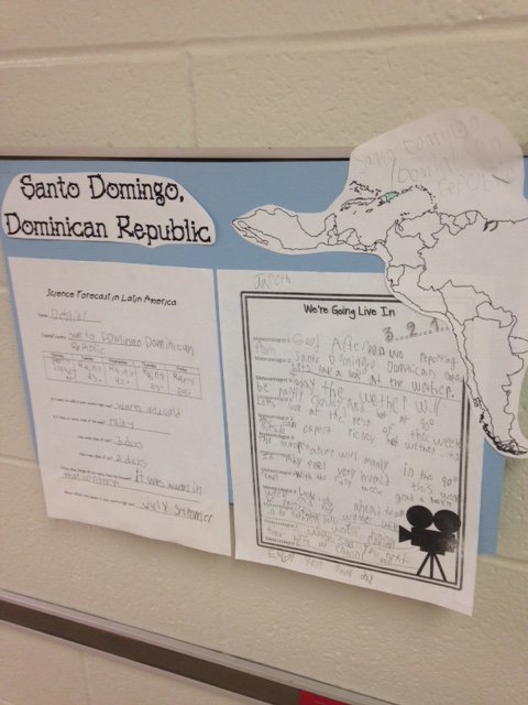 Smith_Seabees's tweet photo. 2nd graders integrated global studies by studying & reporting the weather forecasts in Latin America #NCGlobalEd https://t.co/xuCnYYQj9O