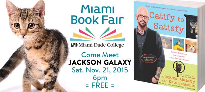 PerigeeBooks's tweet image. Heading to @MiamiBookFair this weekend? Stop by for @JacksonGalaxy &amp;amp; get a signed  #CatifyToSatisfy this Saturday!