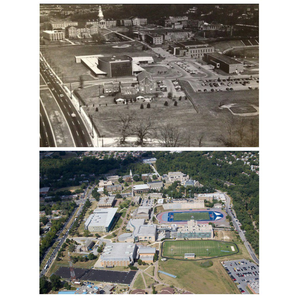 MorganStateU's tweet image. #TBT: Then and Now! See how much #FairMorgan has grown and changed!