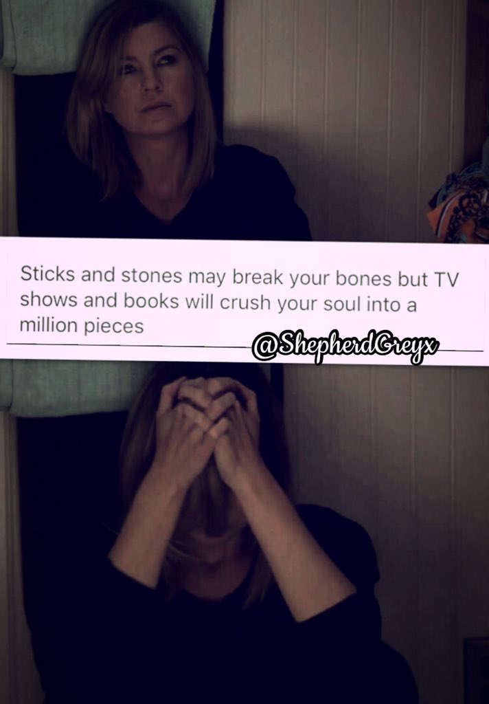 ShepherdGreyx's tweet photo. @EllenPompeo "greys anatomy will crush your soul into a million pieces" 

🤗🤗 #TGIT #GreysAnatomy 🙄😳 https://t.co/QzonfbgO1H