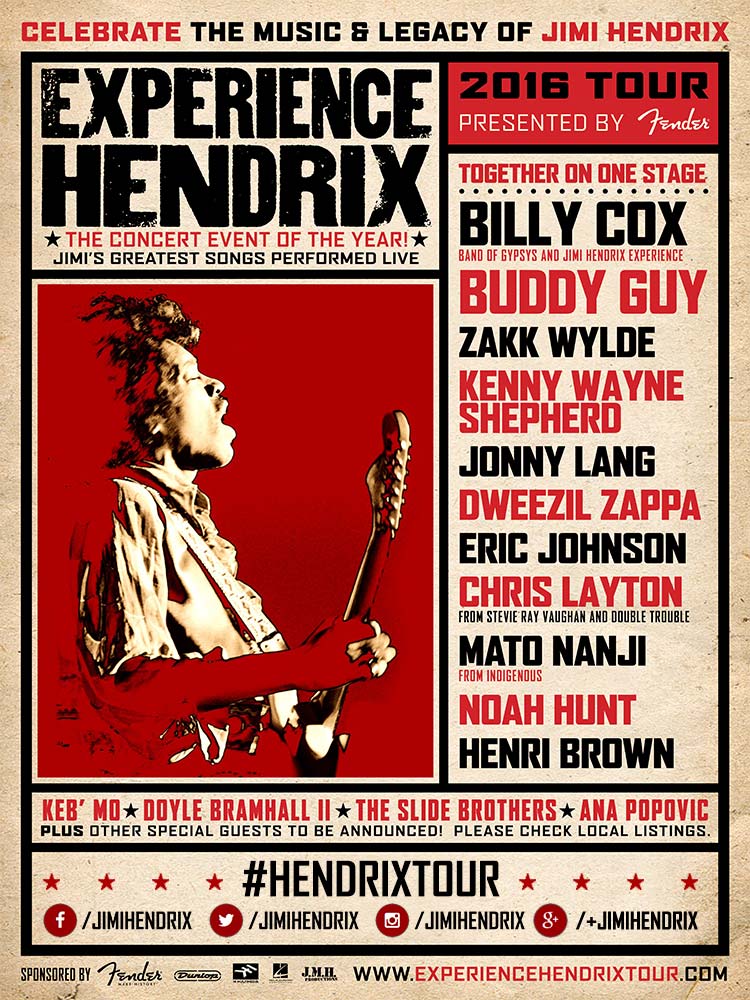 Fender's tweet image. Your exclusive opportunity to buy the BEST SEATS IN THE HOUSE bit.ly/1PQhFEC #HendrixTour @JimiHendrix