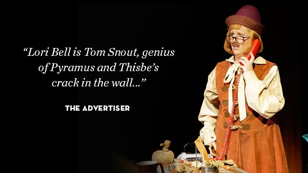 RedCarpetSTCSA's tweet photo. "Lori Bell is Tom Snout, genius of Pyramus and Thisbe's crack in the wall," @theTiser https://t.co/ukNc8frLkd