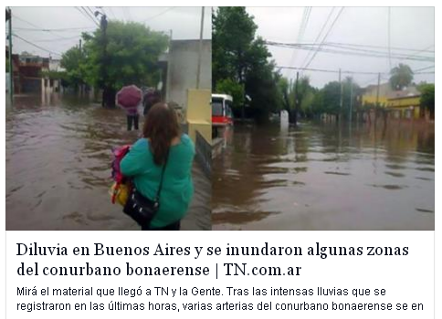 Las inundaciones de hoy todavía son responsabilidad de Scioli y sus intendentes.
Recuerden al votar.
#YoCambio