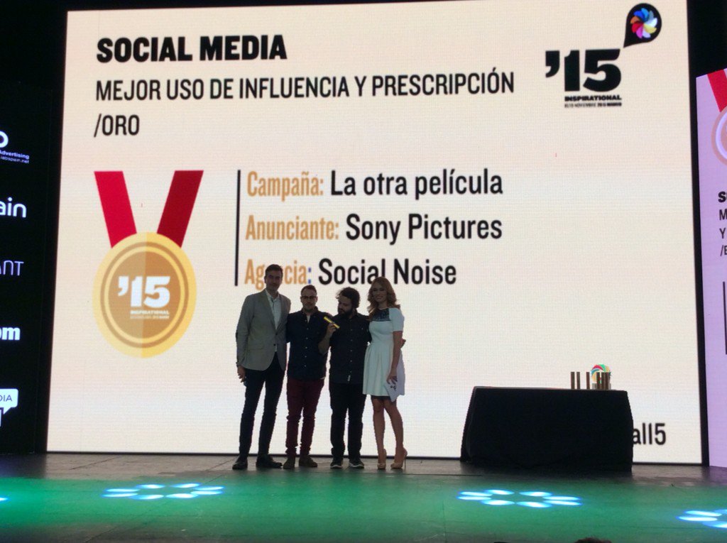 Hemos ganado el oro en Uso de Influencia y Prescripción por La Otra Película para <a href="/sonypictures_es/">Sony Pictures España</a> #Inspirational15