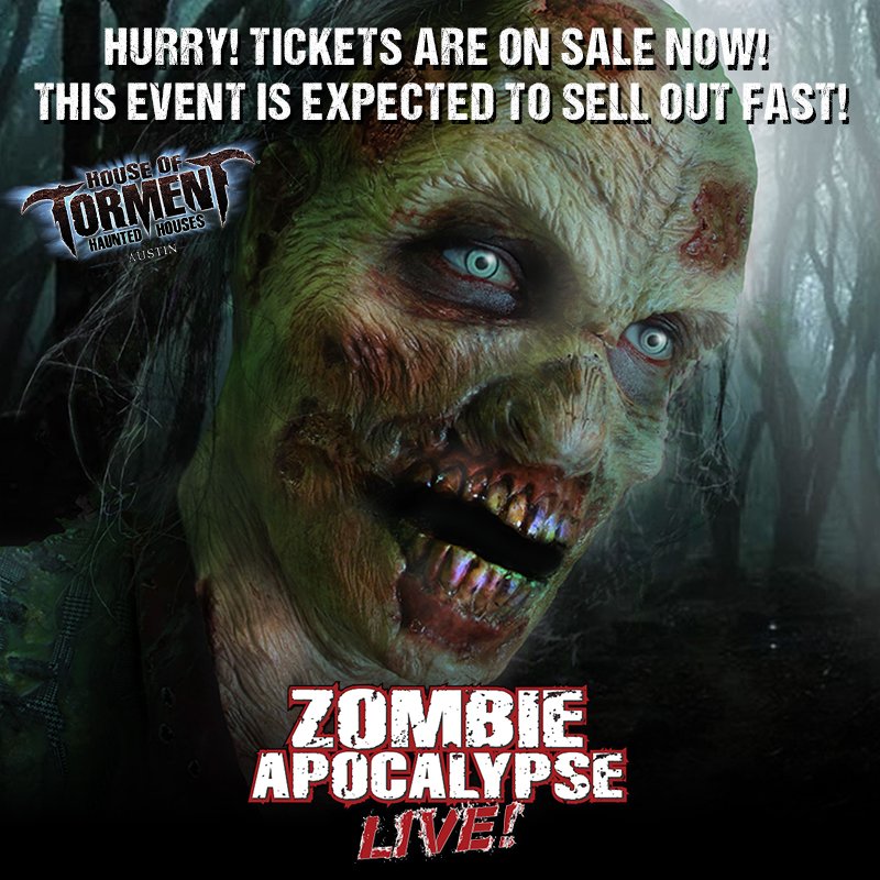 HURRY! Tickets for Zombie Apocalypse LIVE are ON-SALE NOW! LAST TIME IT SOLD OUT IN 1 HR!  bit.ly/2169kSr