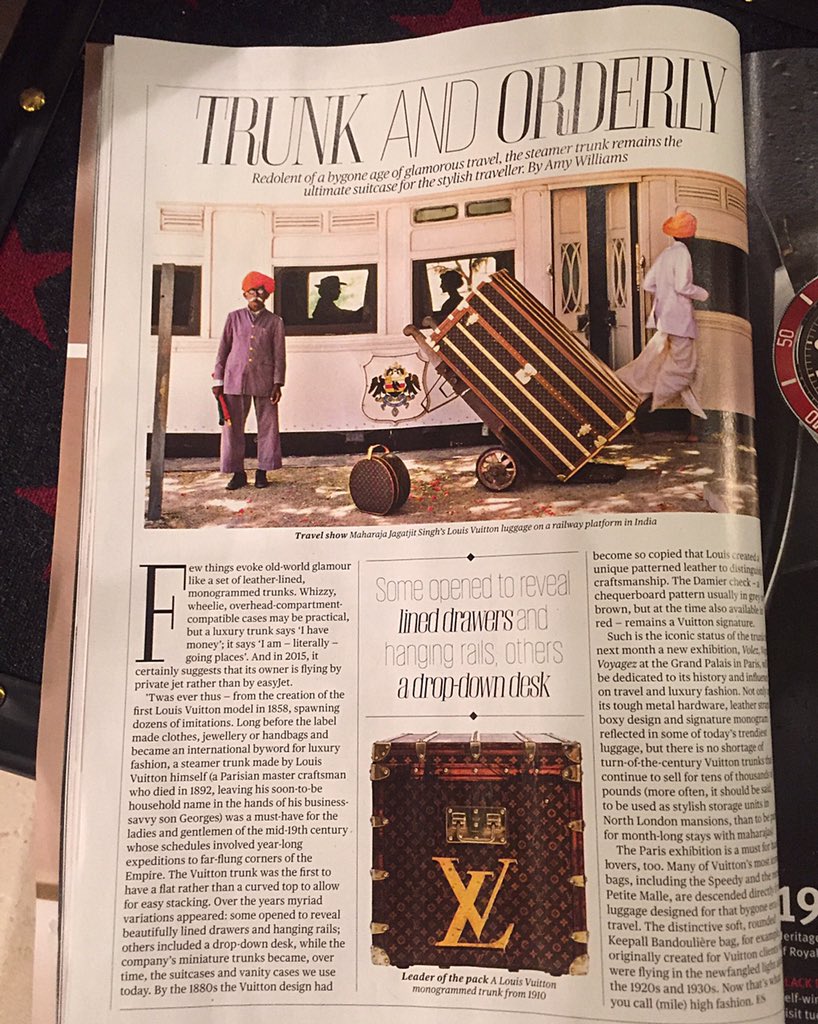 EnglishTrunkCo's tweet photo. Trunks are back! Well....according to  @ESMagOfficial #trunks #steamertrunks #esmagazine https://t.co/5JCtYkGiKf