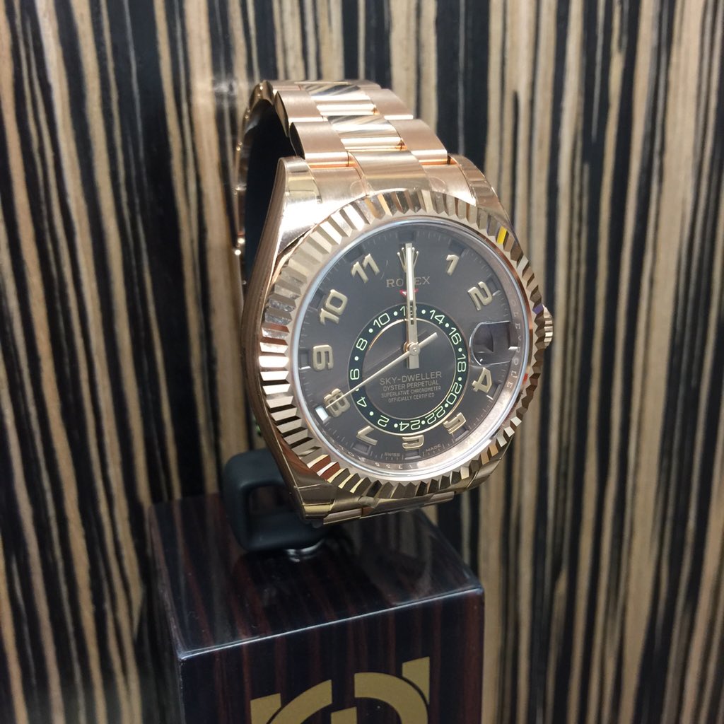 Rolex Sky-Dweller Everose with Chocolate Face 2015 326935 Box and Papers £26,000 #rolexwatches #Wilmslow